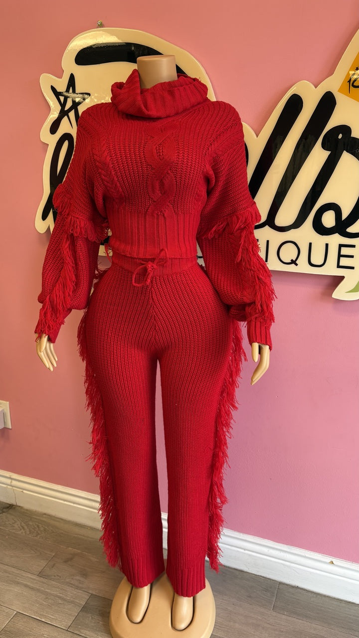Fierce Fringe Knit Set